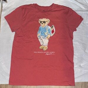 Polo bear by Ralph Lauren Crewneck Tee in Coral Red
